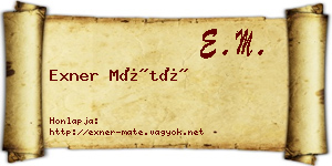 Exner Máté névjegykártya